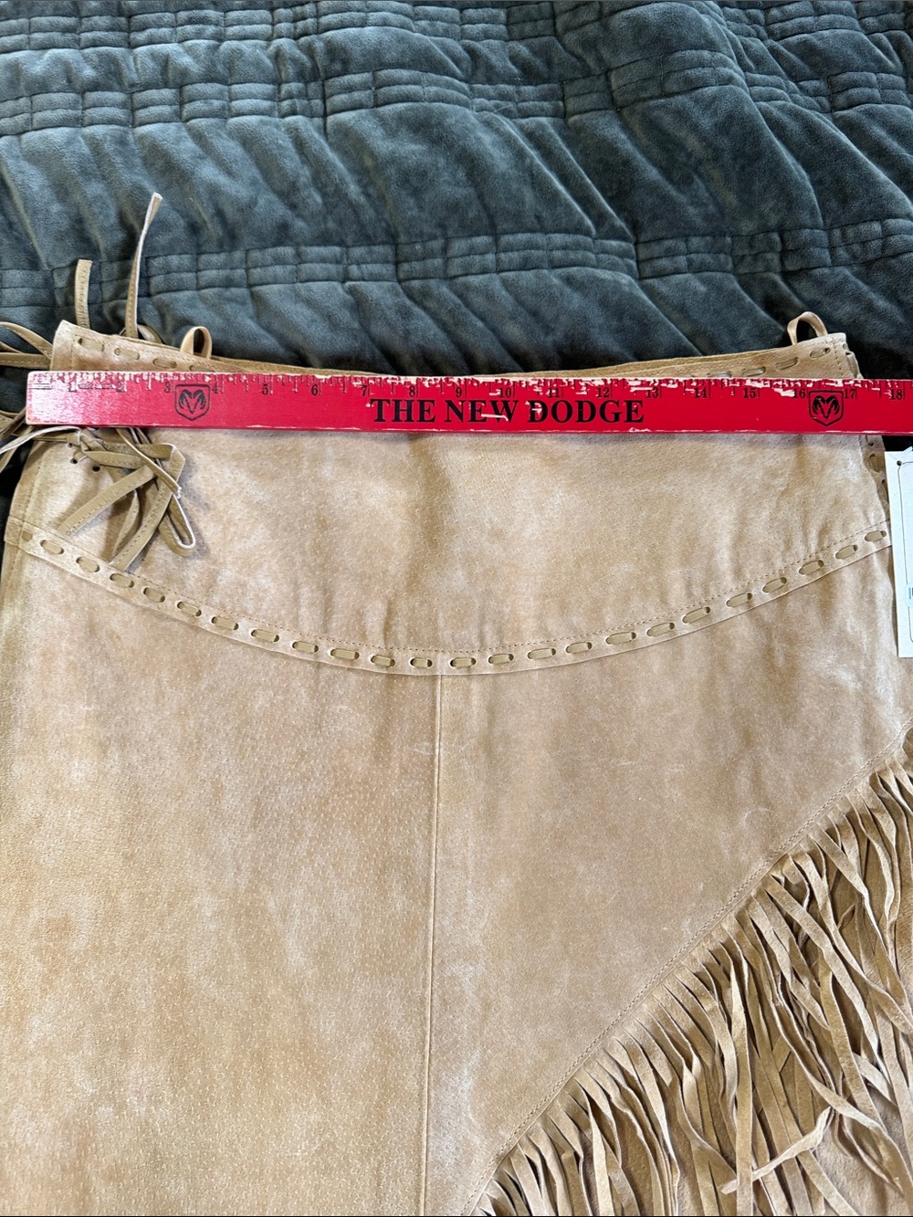 NWT Scully Tan Suede Asymmetrical Fringe Skirt - Picture 8 of 10